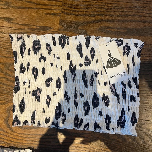 Angashion Women's Leopard Print Crop Top Maxi Skirt Set 2 Piece Outfit Dress NWT - Picture 4 of 4